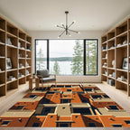 Terracotta Pueblo Architectural Collage Rug