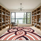 Blush Pink Interwoven Ribbon Abstract Rug