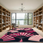 Graphic Pink Fan Composition Art Rug