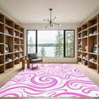 Bright Pink Swirl Fluid Harmony Rug