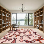 Rose Pink Ties and Bows Rug