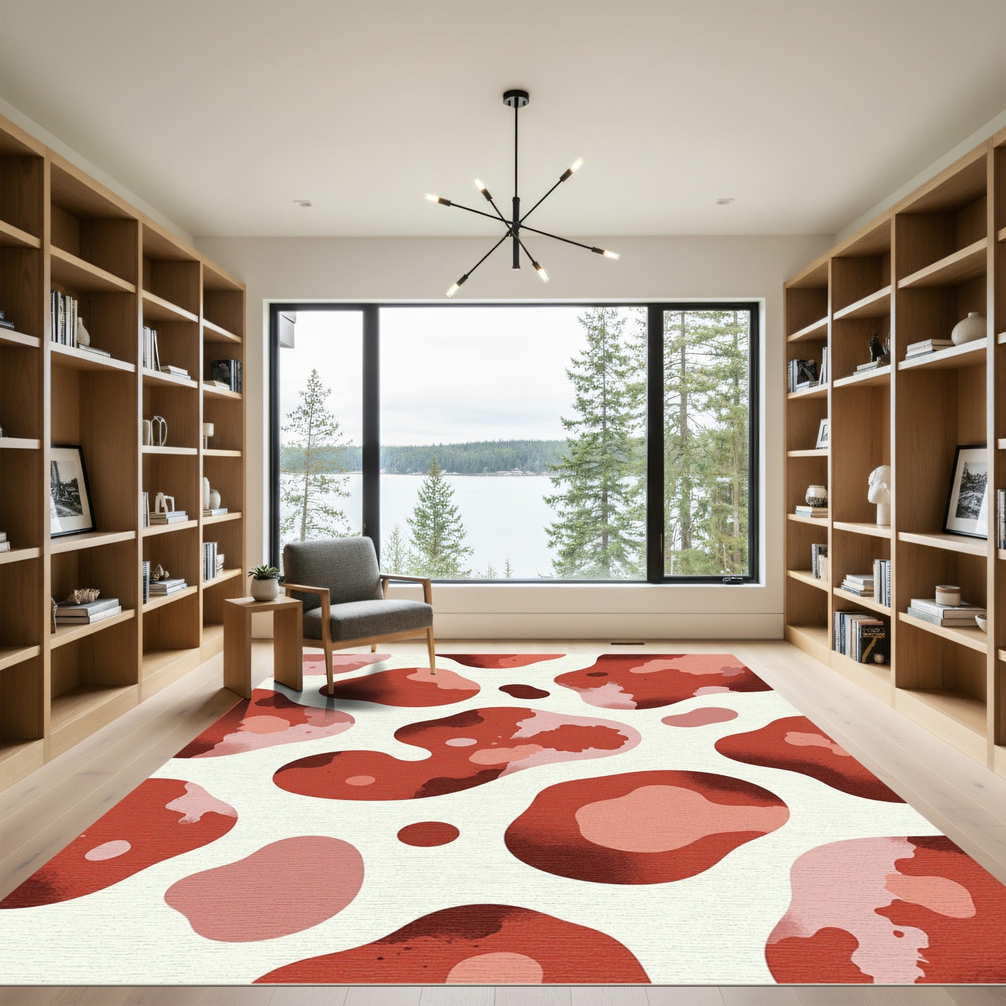 Red Blush Organic Spots Rug