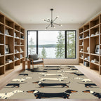 Playful Dachshund Dog Nordic Knit Art Rug