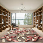 Elegant Ballet Ribbon and Slipper Art Rug