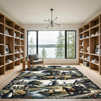 Vintage Farmhouse Scenic Pastoral Village Rug