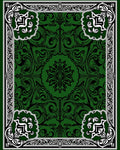 Emerald Green Ornate Floral Pattern Rug
