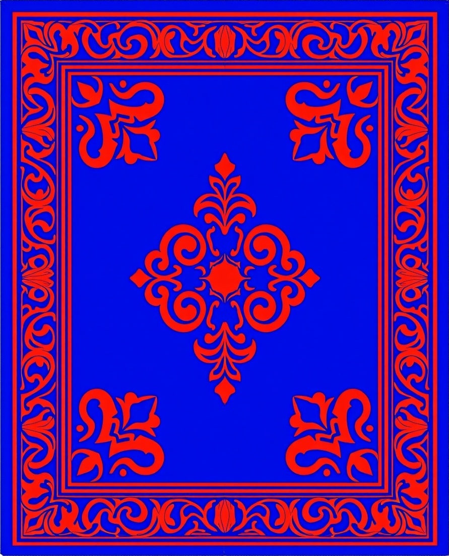 Ornate Paisley Scrollwork Royal Rug