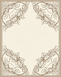 Elegant Floral Scroll Corner Design Rug
