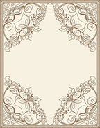 Elegant Floral Scroll Corner Design Rug