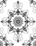 Monochromatic Floral Medallion Pattern Rug
