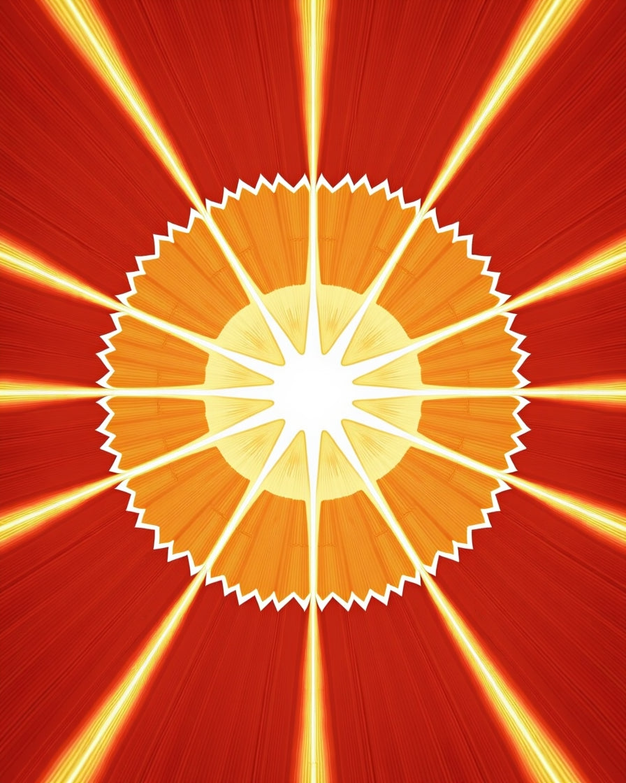 Radiant Sunburst Bursting Graphic Rug