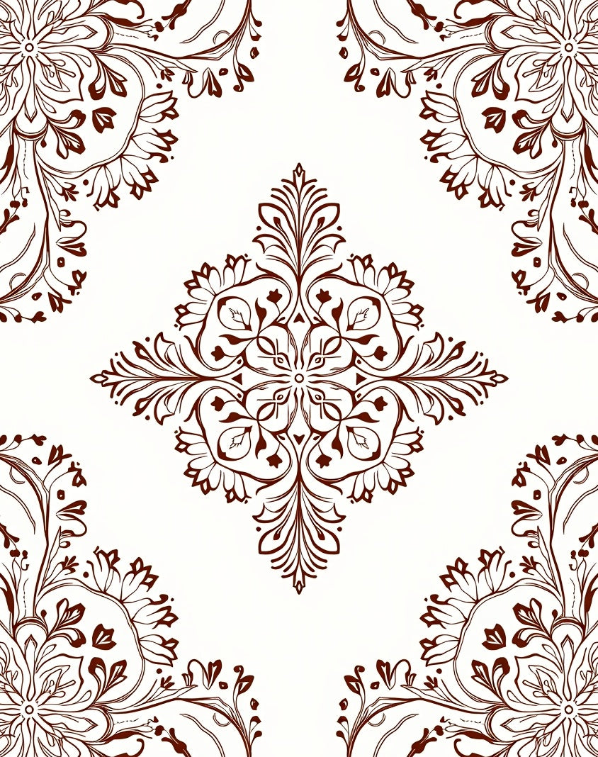 Intricate Floral Medallion Design Rug