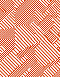 Modern Red White Geometric Pattern Rug