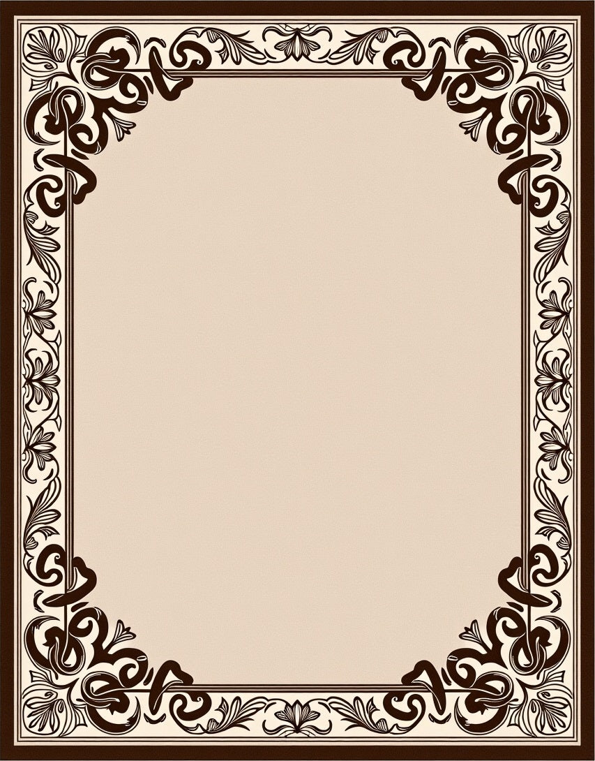Classic Floral Scroll Scrollwork Design Rug