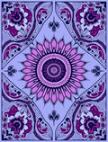 Purple Floral Mandala Medallion Pattern Rug