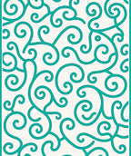 Turquoise Swirl Vintage Inspired Pattern Rug