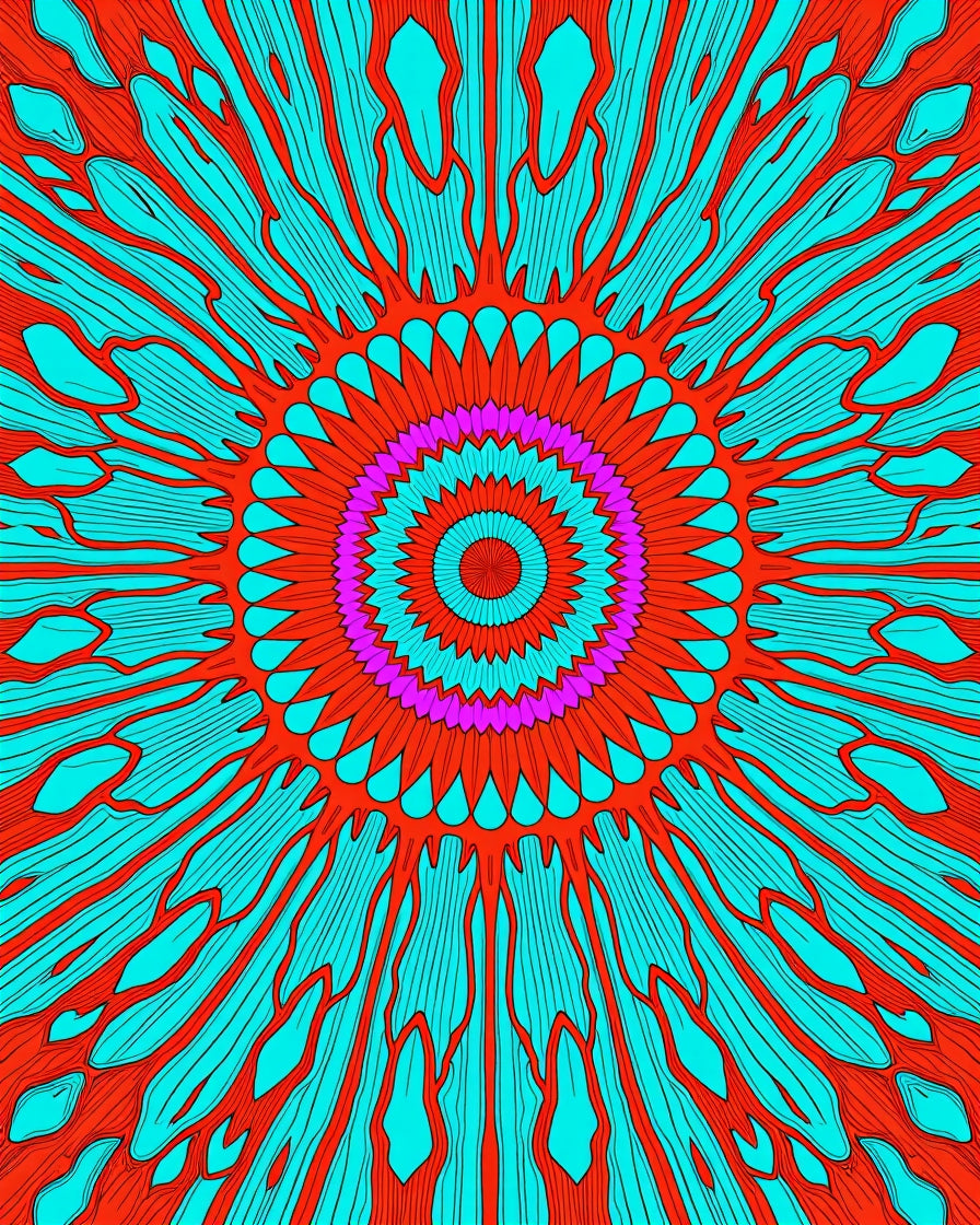 Vibrant Radial Abstract Pattern Rug