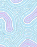 Soft Blue White Pink Swirl Pattern Rug