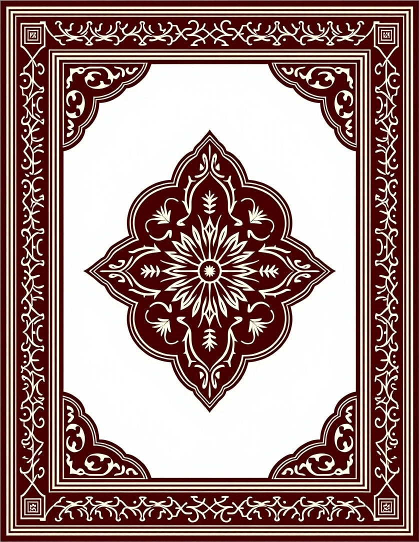 Classic Floral Medallion Border Design Rug