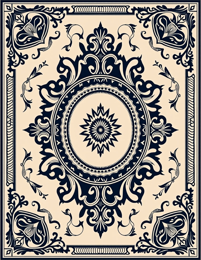 Vintage Floral Mandala Pattern Rug