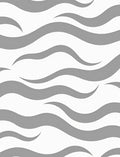 Abstract Gray Wavy Stripe Pattern Rug
