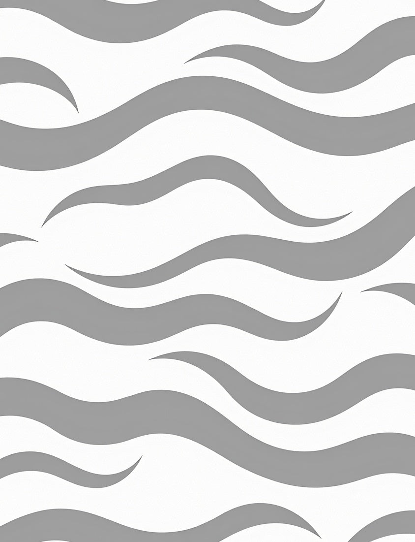 Abstract Gray Wavy Stripe Pattern Rug