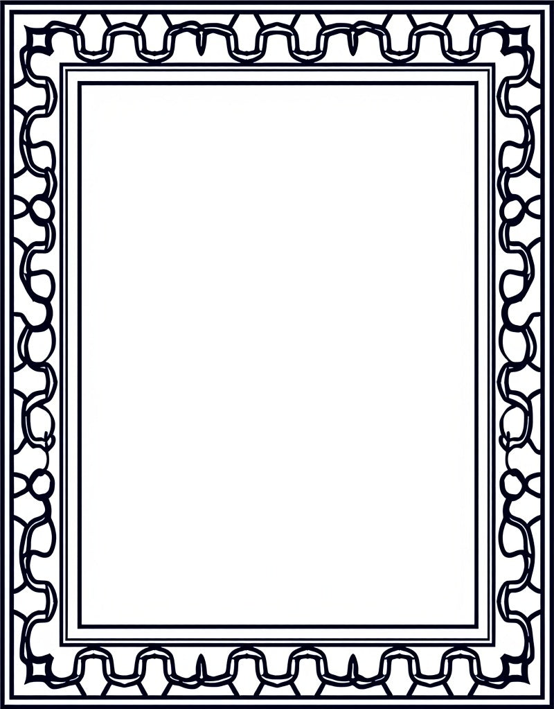 Ornate Linear Geometric Frame Design Rug