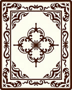 Ornate Vine Flower Central Panel Design Rug