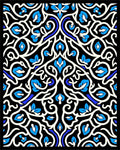 Abstract Blue White Swirl Floral Rug