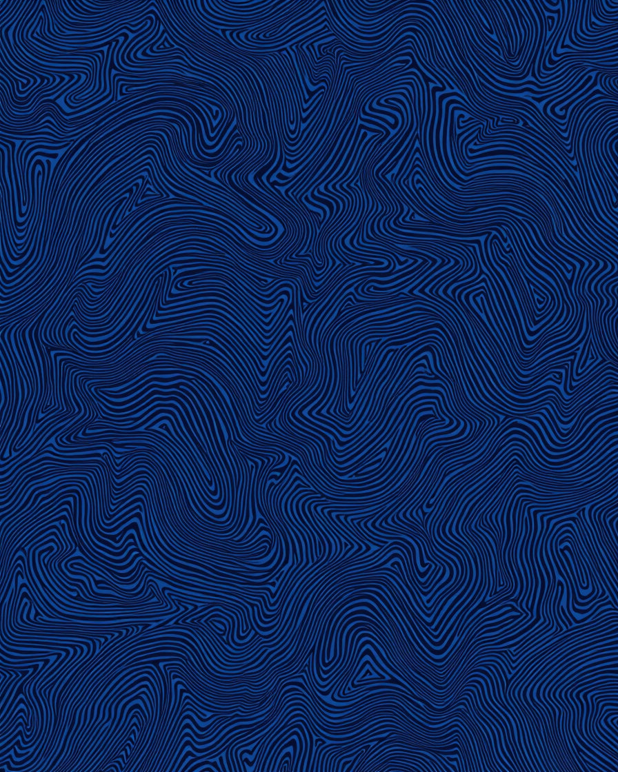 Deep Blue Wavy Stripe Pattern Rug