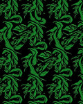 Dynamic Green Leaf Abstract Pattern Rug