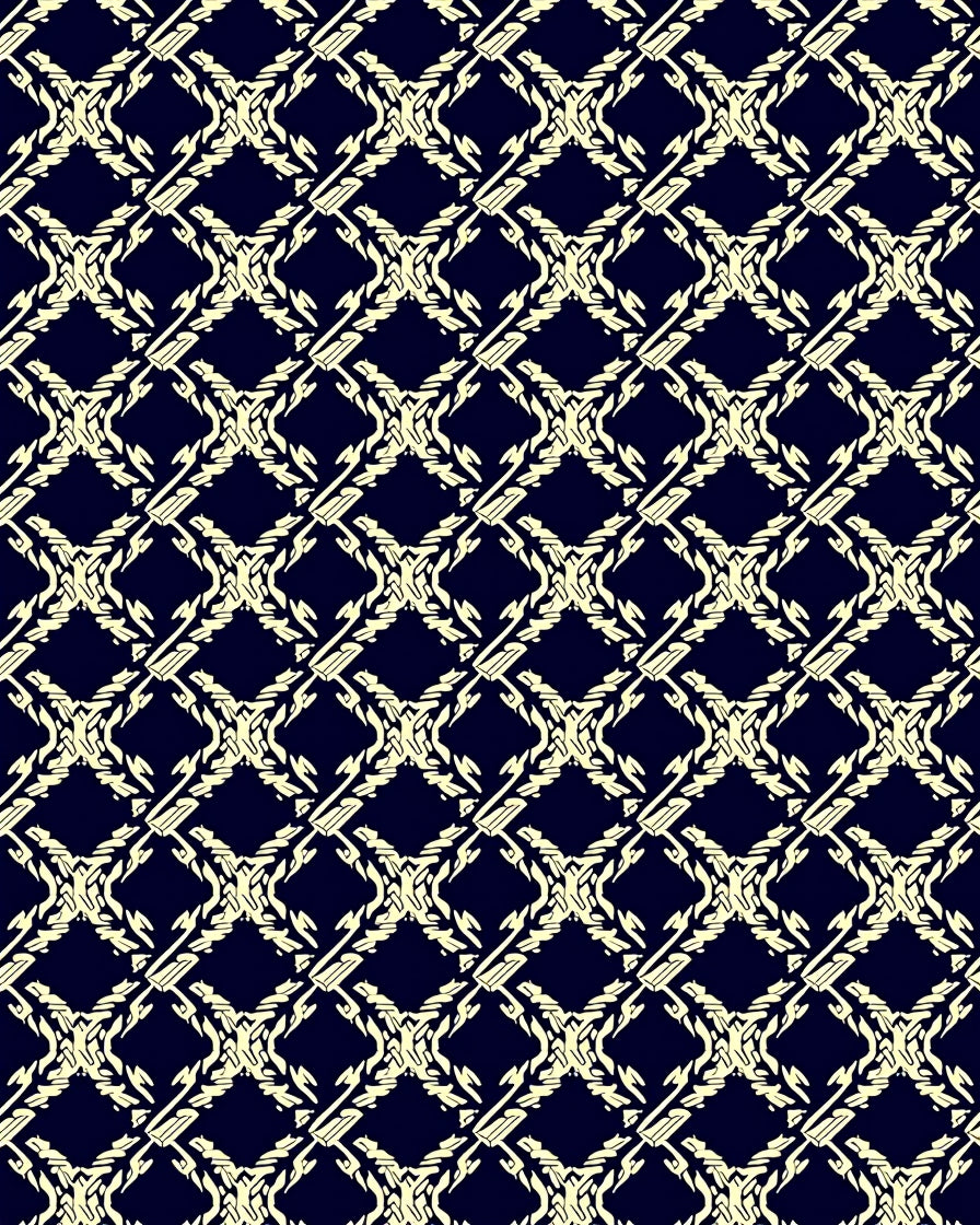Elegant Cream Lattice Diamond Pattern Rug