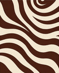Bold Cream Brown Swirl Pattern Rug