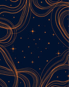 Cosmic Swirls and Starry Night Pattern Rug