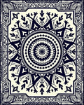 Intricate Dark Floral Mandala Design Rug