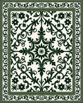 Ornate Floral Scroll Medallion Frame Rug