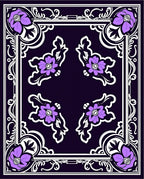 Ornate Purple Floral Frame Rug