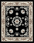 Classic Floral Bordered Symmetry Design Rug