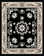 Classic Floral Bordered Symmetry Design Rug