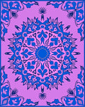 Bold Indigo Floral Mandala Design Rug
