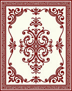 Classic Red Vine Scrollwork Decor Rug