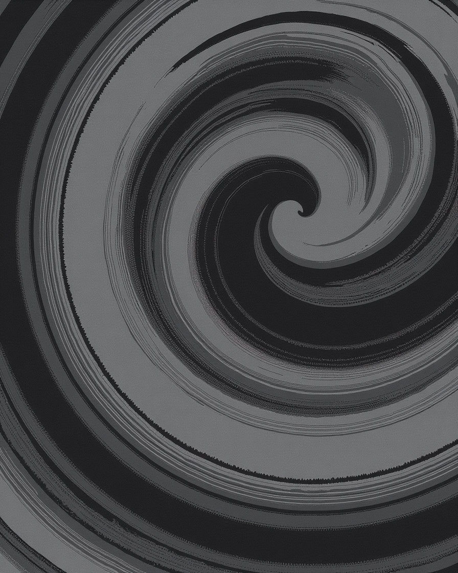 Monochrome Swirl Pattern Rug