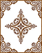 Elegant Brown Floral Scroll Design Rug