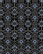 Art Nouveau Sky Blue Floral Scroll Rug