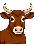 Brown Cow Portrait Rug