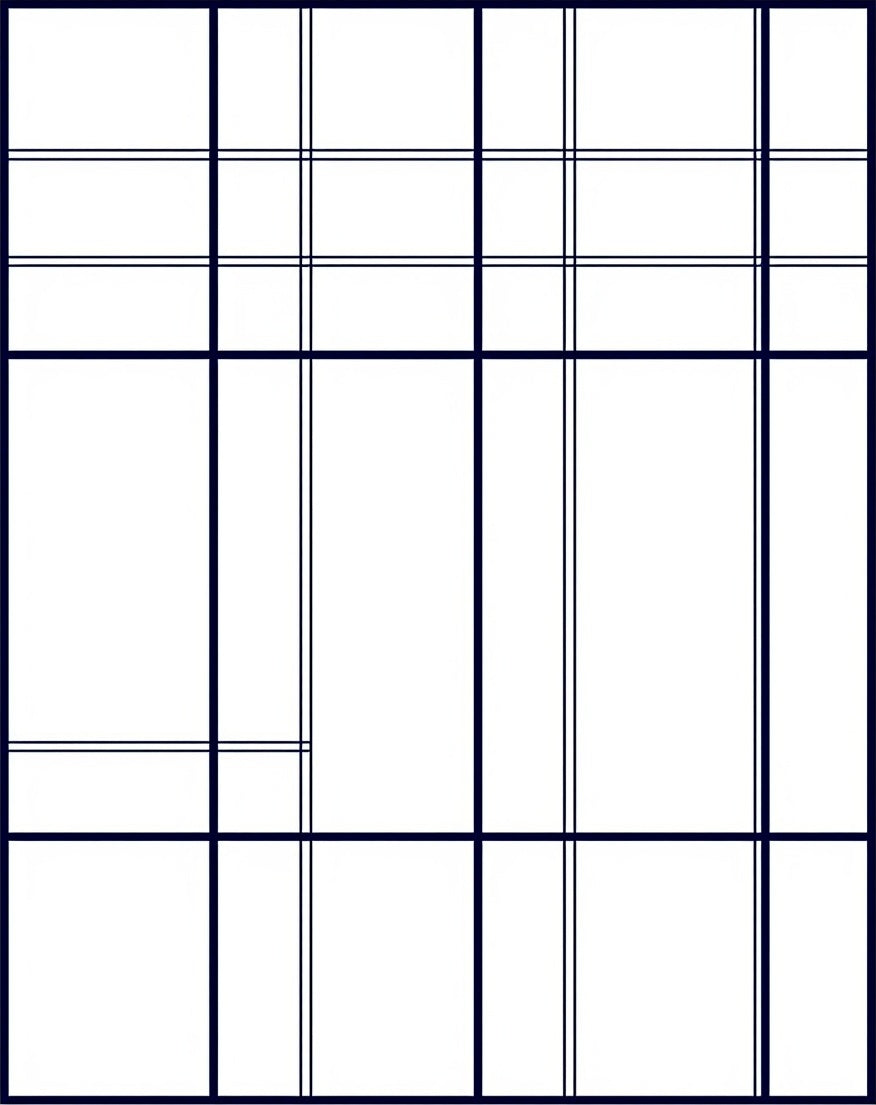Bold Grid Abstract Design Rug