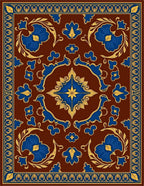 Rich Floral Medallion And Border Design Rug