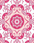 Vibrant Pink Floral Mandala Design Rug