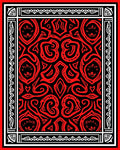 Bold Red Swirling Abstract Design Rug