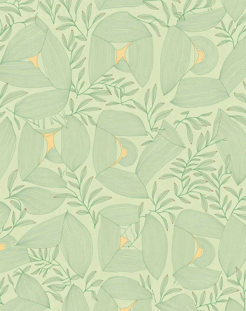 Green Leafy Vine Pattern Rug